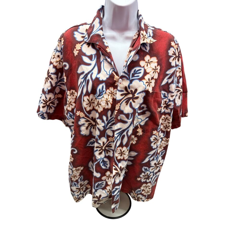 Vintage KYS INTERNATIONAL FASHIONS Men M Hawaiian Hibiscus Shirt MADE IN  Hawaii